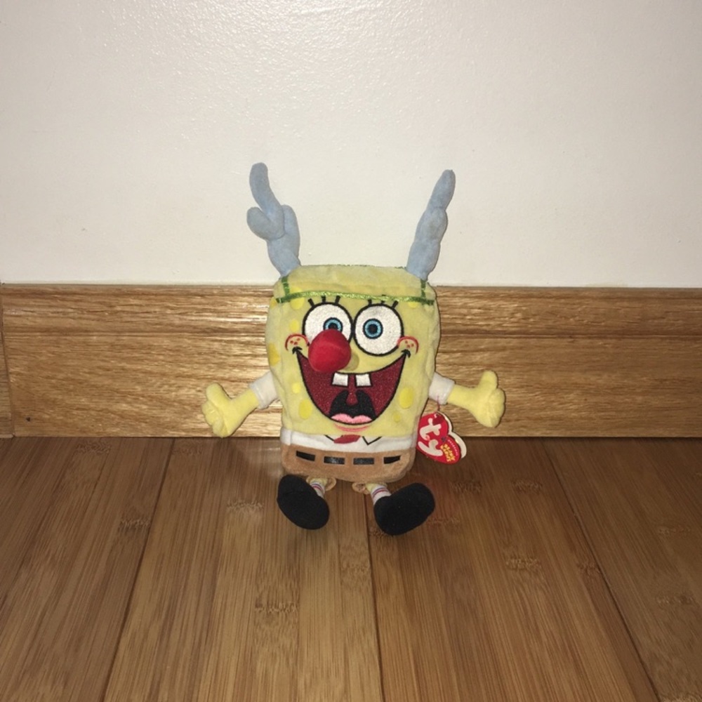 NWT Ty Beanie Babies SpongeBob Squarepants SleighRide Plush